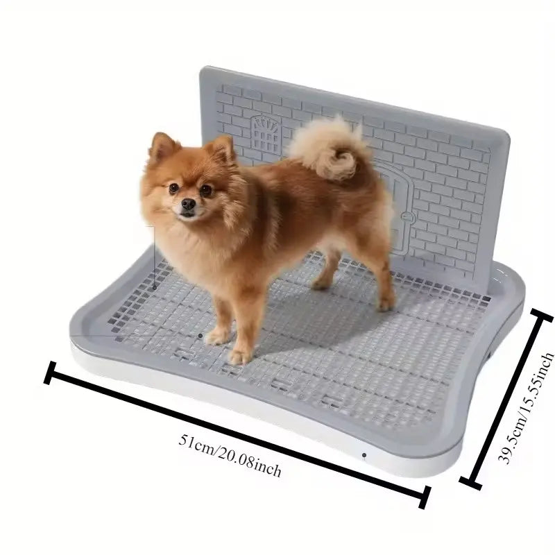 Indoor Dog Potty System with Splash Wall and Center Post for Effective Puppy Training