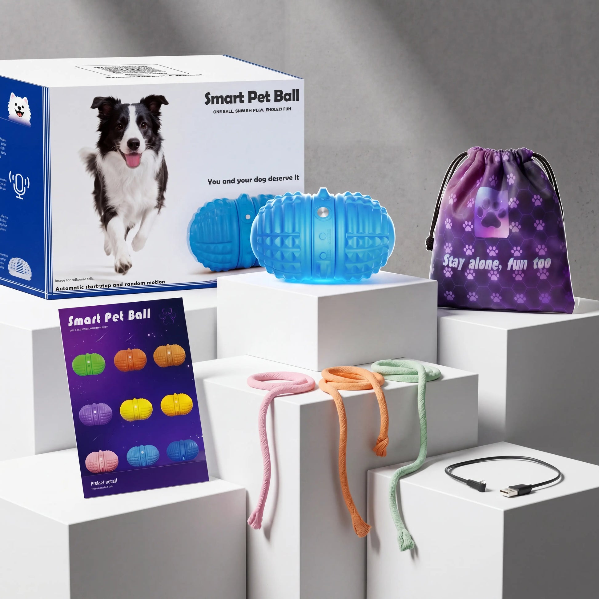 Interactive Automatic Rolling Dog Toy with Dual Motors, Voice Recording, and Motion Activation - Water Resistant and Rechargeable for Small to Medium Dogs, Ideal for Indoor Play and Boredom Relief