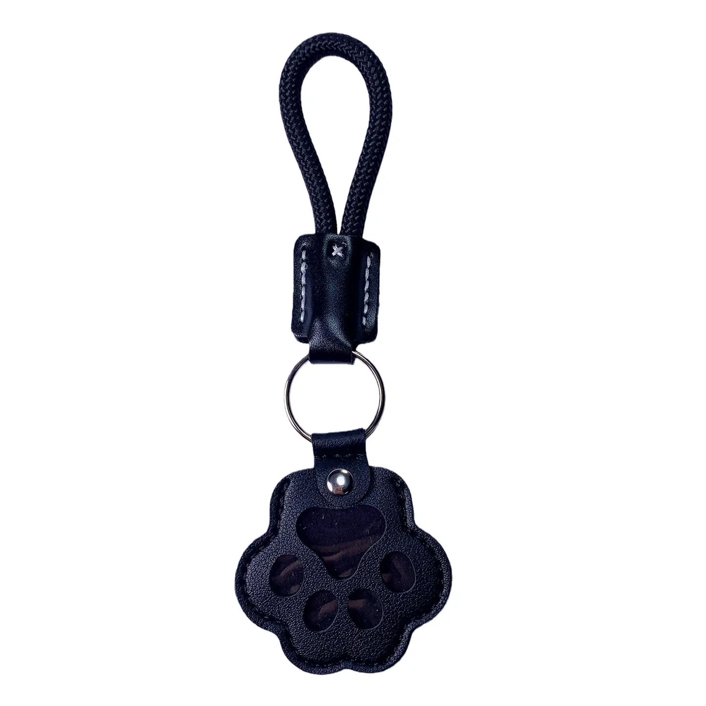 Pet Fur Memory Charm Leather Keychain - Paw-Shaped Keepsake for Dog and Cat Hair, Memorial Gift for Grieving Pet Owners