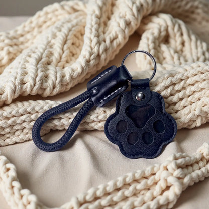 Pet Fur Memory Charm Leather Keychain - Paw-Shaped Keepsake for Dog and Cat Hair, Memorial Gift for Grieving Pet Owners