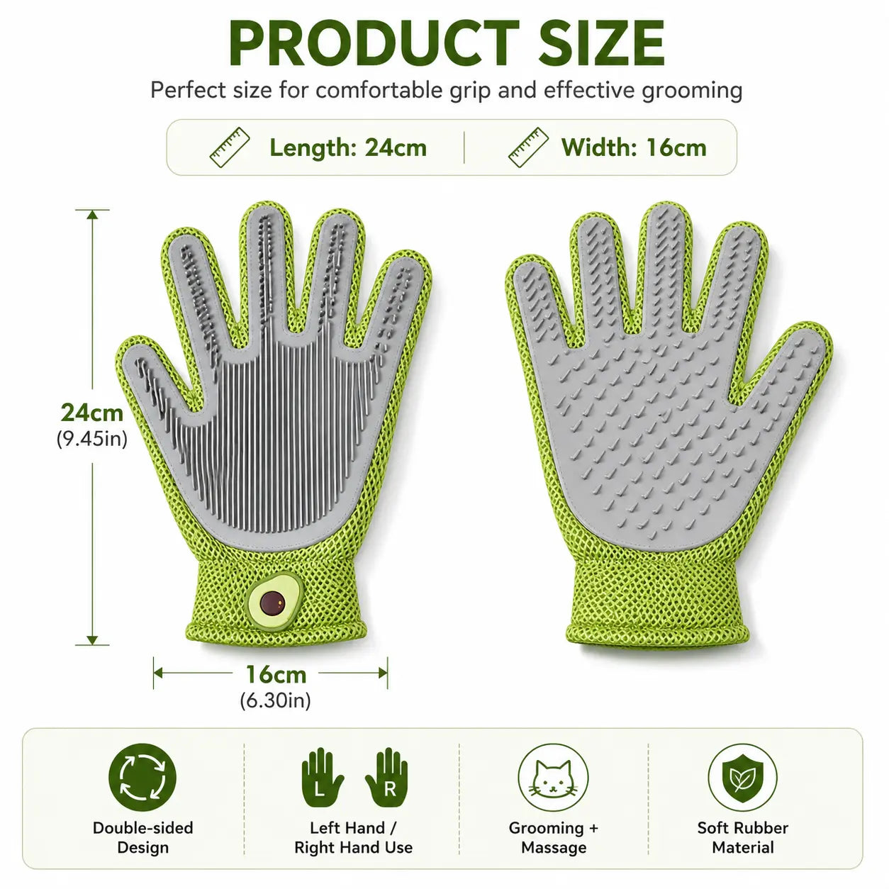 Professional Pet Grooming Glove for Cats and Dogs - Soft Silicone Brush for Daily Grooming, Deshedding, and Relaxing Massage to Enhance Pet Comfort and Maintain a Clean Home