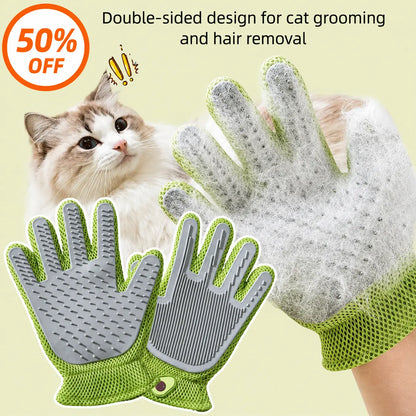 Professional Pet Grooming Glove for Cats and Dogs - Soft Silicone Brush for Daily Grooming, Deshedding, and Relaxing Massage to Enhance Pet Comfort and Maintain a Clean Home