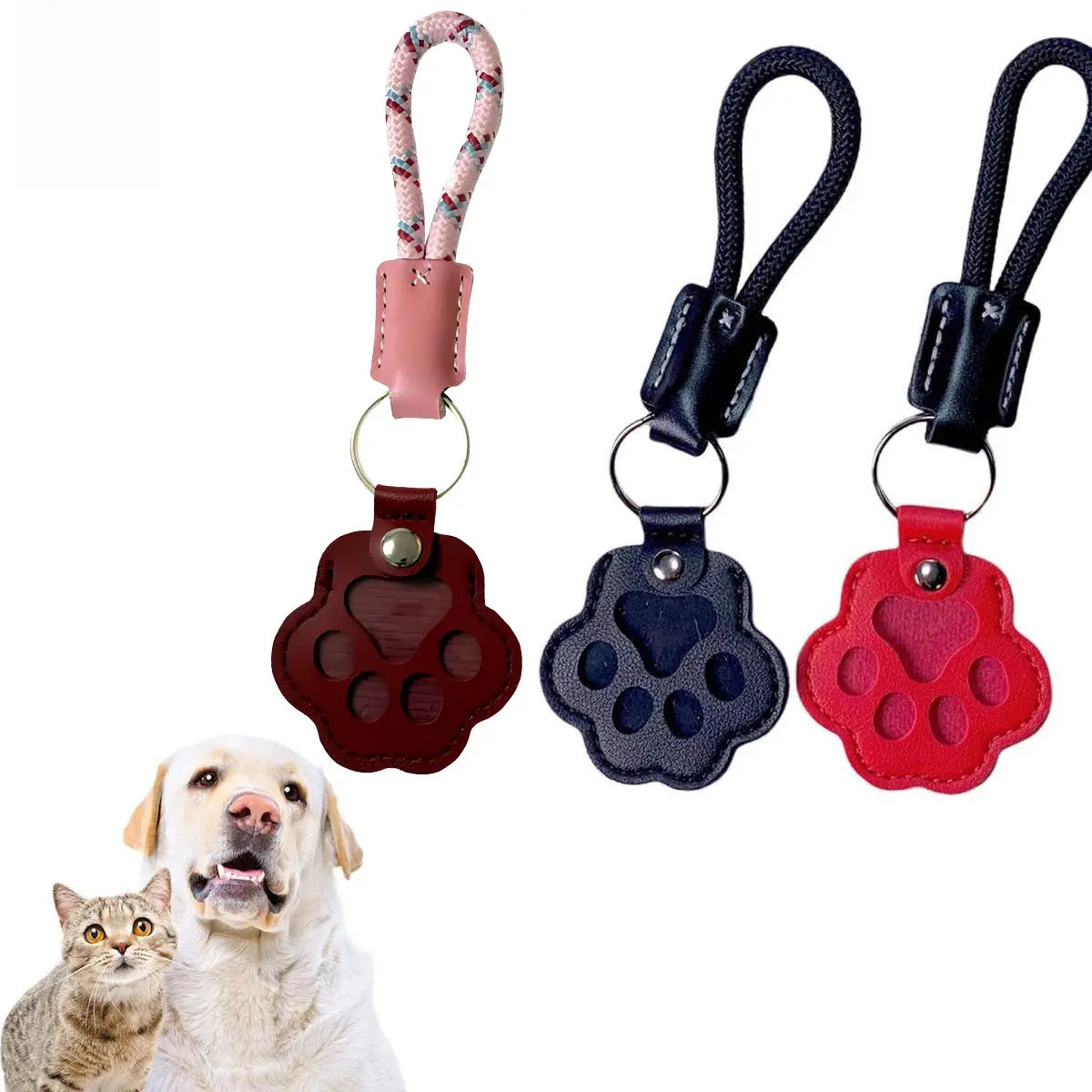 Pet Fur Memory Charm Leather Keychain - Paw-Shaped Keepsake for Dog and Cat Hair, Memorial Gift for Grieving Pet Owners
