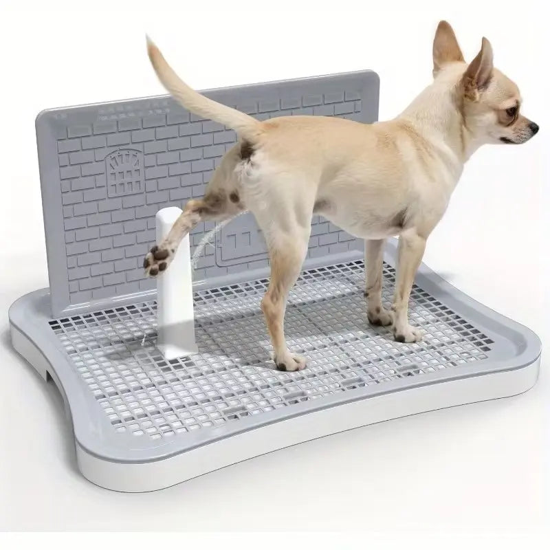 Indoor Dog Potty System with Splash Wall and Center Post for Effective Puppy Training