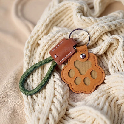 Pet Fur Memory Charm Leather Keychain - Paw-Shaped Keepsake for Dog and Cat Hair, Memorial Gift for Grieving Pet Owners