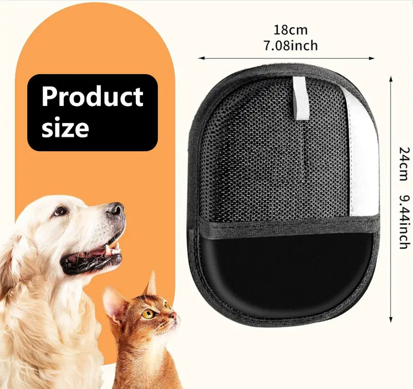 Electrostatic Pet Hair Removal Gloves - Dual-Sided Grooming Brush for Cats and Dogs