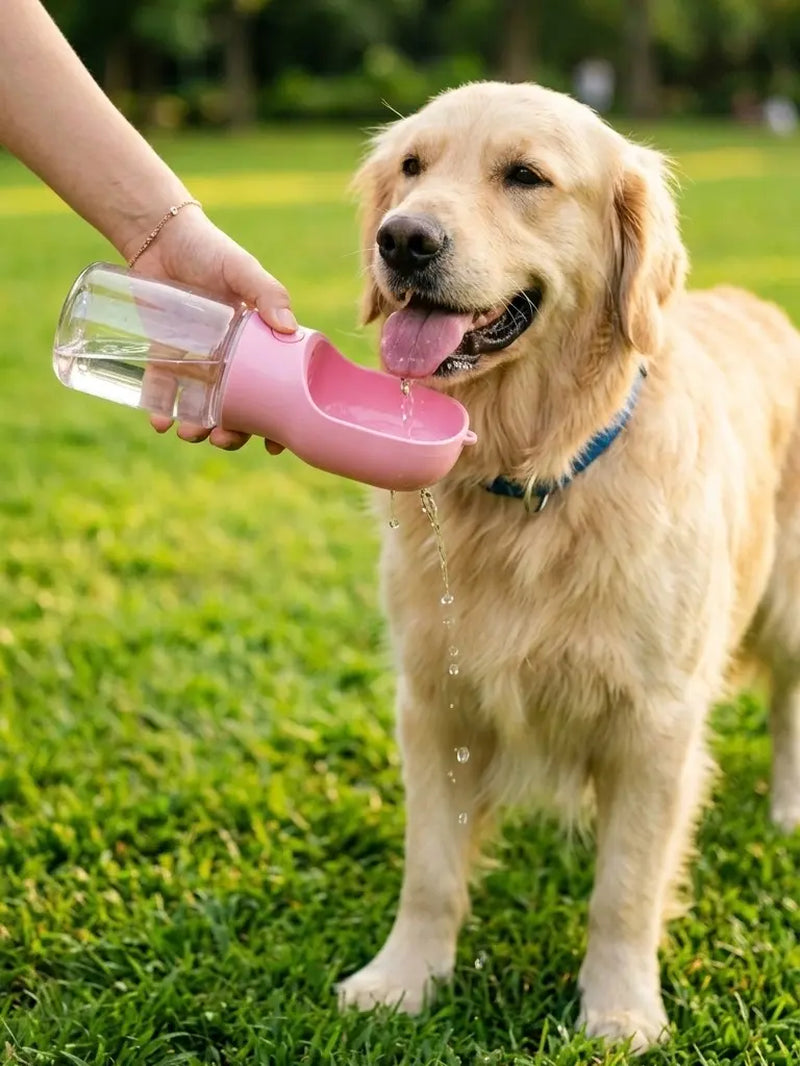 3-in-1 Portable Pet Water Bottle - 20oz Leak-Proof Container with Integrated Poop Bag Dispenser, Perfect for Travel, Hiking, and Outdoor Activities