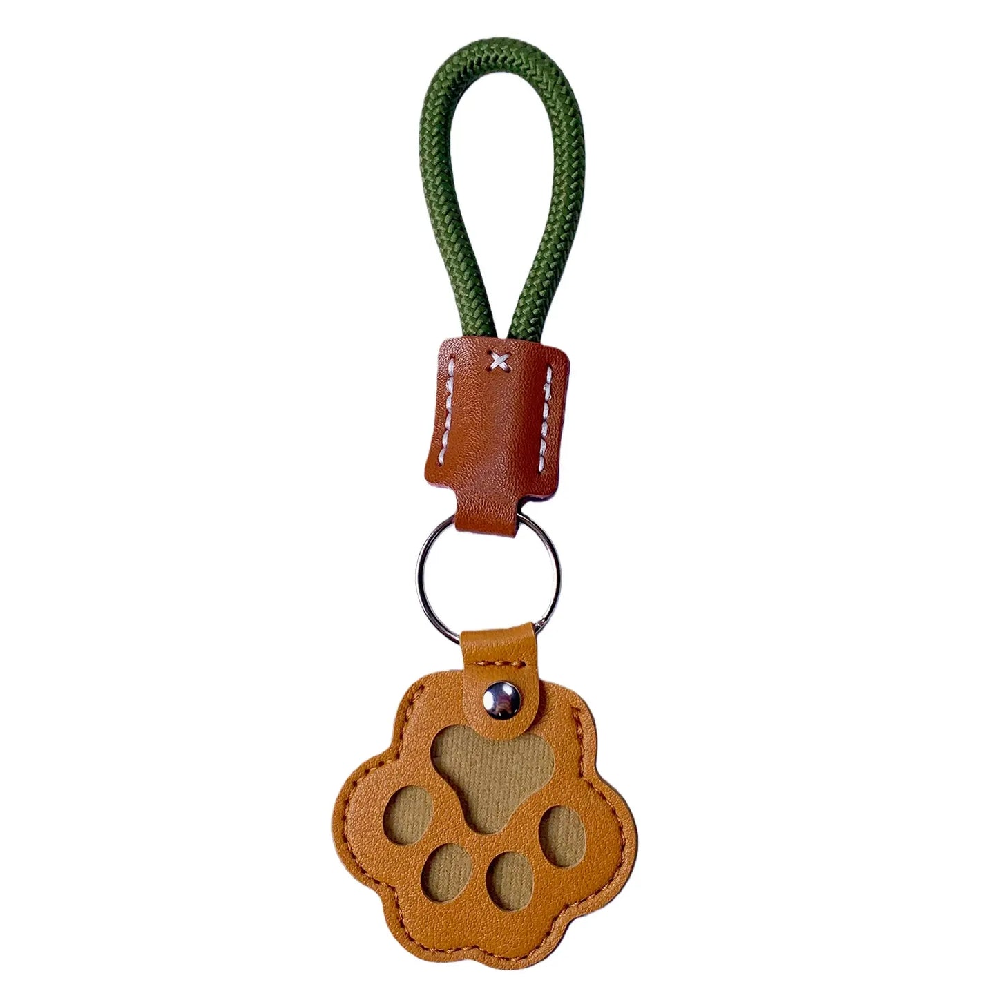 Pet Fur Memory Charm Leather Keychain - Paw-Shaped Keepsake for Dog and Cat Hair, Memorial Gift for Grieving Pet Owners