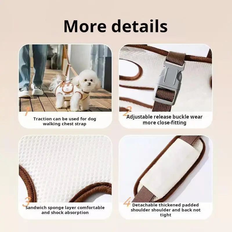 Hipipet Outdoor Dog Backpack Leash - Versatile Hands-Free Carrier with Side-Crossbody and Towing Air Mesh Design for Pets