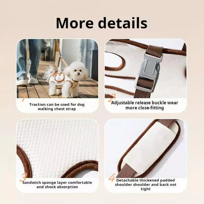 Hipipet Outdoor Dog Backpack Leash - Versatile Hands-Free Carrier with Side-Crossbody and Towing Air Mesh Design for Pets