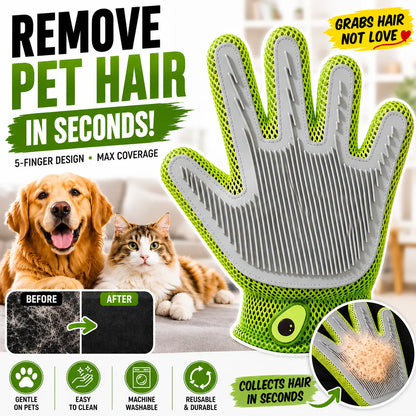 Professional Pet Grooming Glove for Cats and Dogs - Soft Silicone Brush for Daily Grooming, Deshedding, and Relaxing Massage to Enhance Pet Comfort and Maintain a Clean Home