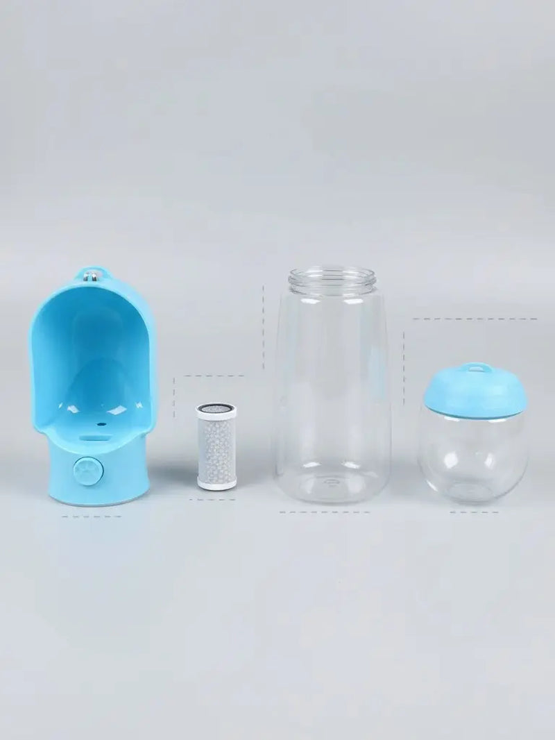 3-in-1 Portable Pet Water Bottle - 20oz Leak-Proof Container with Integrated Poop Bag Dispenser, Perfect for Travel, Hiking, and Outdoor Activities