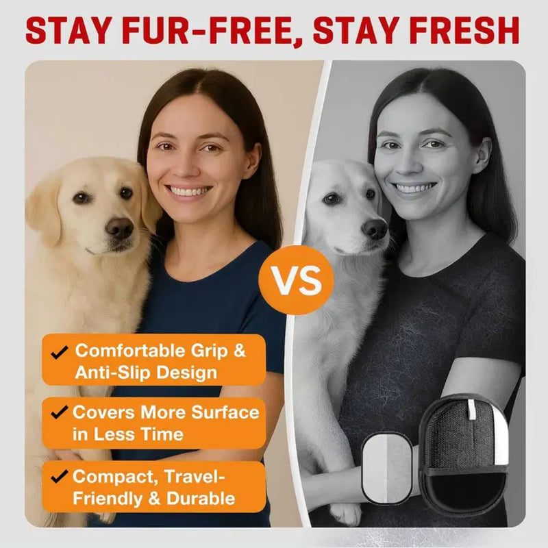 Electrostatic Pet Hair Removal Gloves - Dual-Sided Grooming Brush for Cats and Dogs