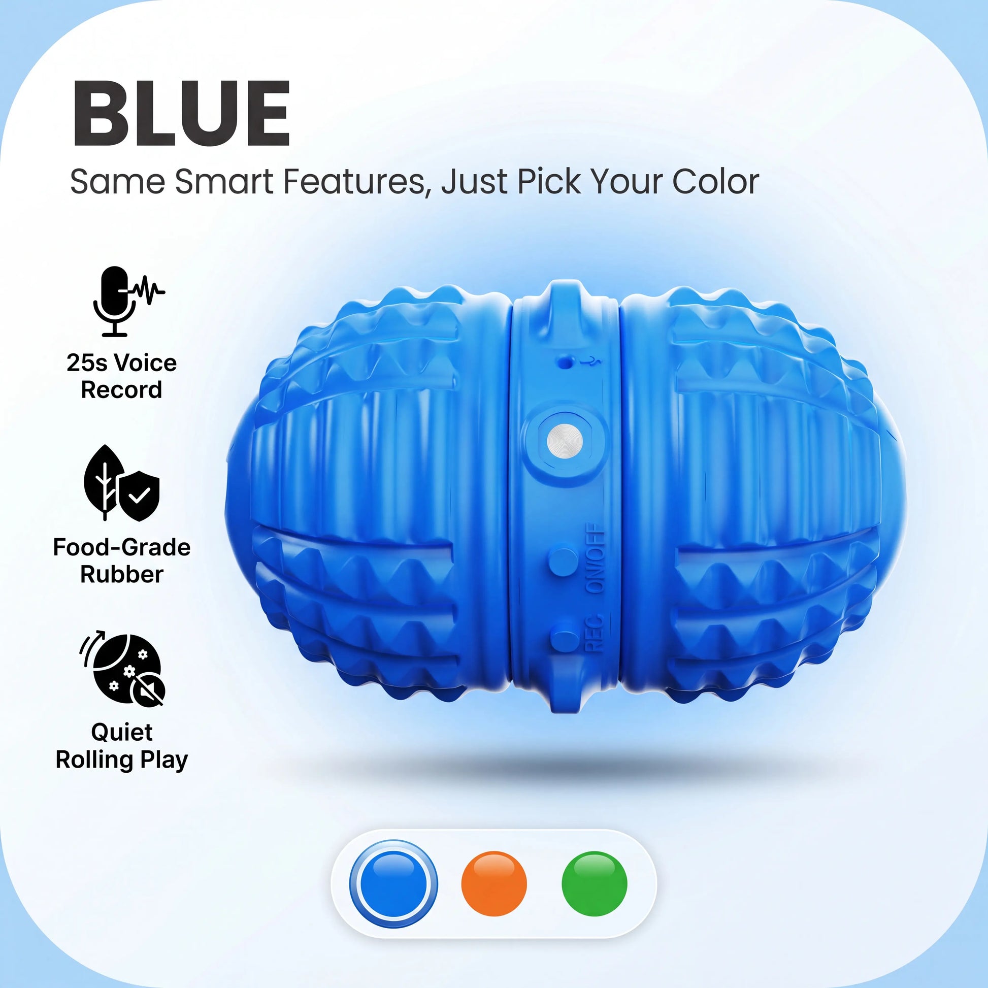 Interactive Automatic Rolling Dog Toy with Dual Motors, Voice Recording, and Motion Activation - Water Resistant and Rechargeable for Small to Medium Dogs, Ideal for Indoor Play and Boredom Relief