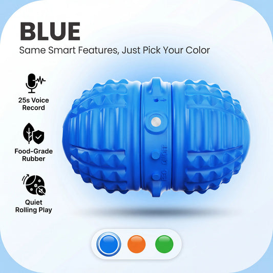 Interactive Automatic Rolling Dog Toy with Dual Motors, Voice Recording, and Motion Activation - Water Resistant and Rechargeable for Small to Medium Dogs, Ideal for Indoor Play and Boredom Relief