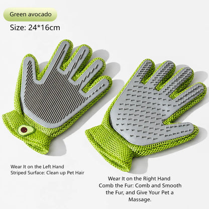 Professional Pet Grooming Glove for Cats and Dogs - Soft Silicone Brush for Daily Grooming, Deshedding, and Relaxing Massage to Enhance Pet Comfort and Maintain a Clean Home