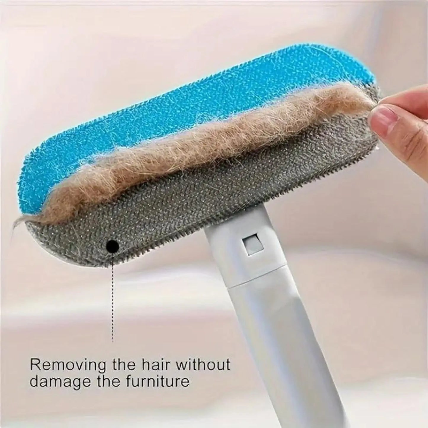 Pet Hair Remover Brush with Extended Handle – Reusable and Washable Lint Cleaner for Cat and Dog Hair on Furniture, Carpets, and Bedding