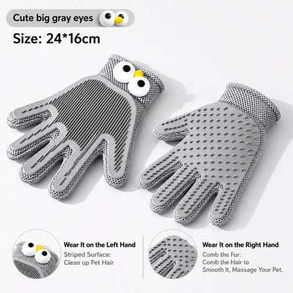 Professional Pet Grooming Glove for Cats and Dogs - Soft Silicone Brush for Daily Grooming, Deshedding, and Relaxing Massage to Enhance Pet Comfort and Maintain a Clean Home