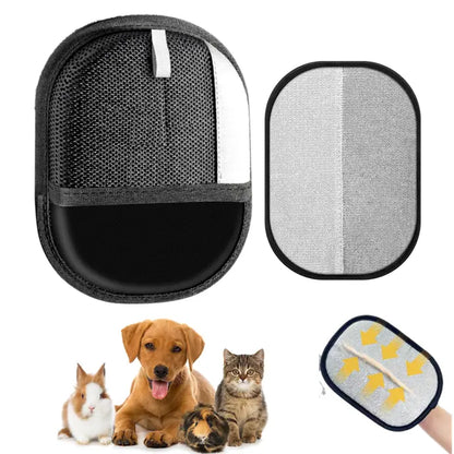 Electrostatic Pet Hair Removal Gloves - Dual-Sided Grooming Brush for Cats and Dogs