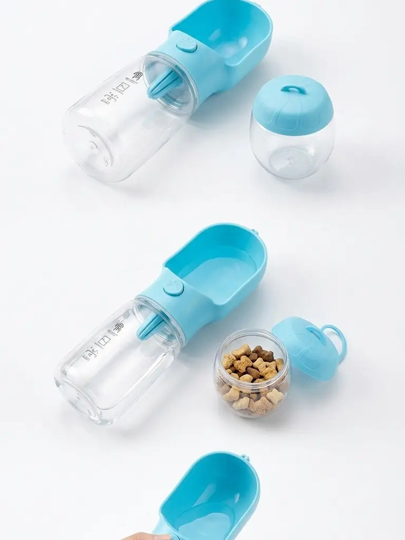 3-in-1 Portable Pet Water Bottle - 20oz Leak-Proof Container with Integrated Poop Bag Dispenser, Perfect for Travel, Hiking, and Outdoor Activities