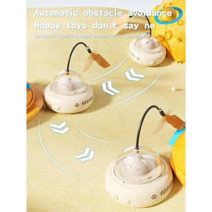Interactive 2-in-1 Smart Laser and Feather Wand Toy for Indoor Cats - Automatic Rotating, Durable Self-Play Electric Pet Toy for Enhanced Feline Engagement