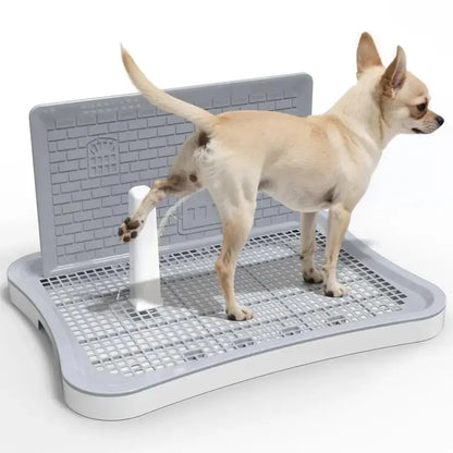 Indoor Dog Potty System with Splash Wall and Center Post for Effective Puppy Training