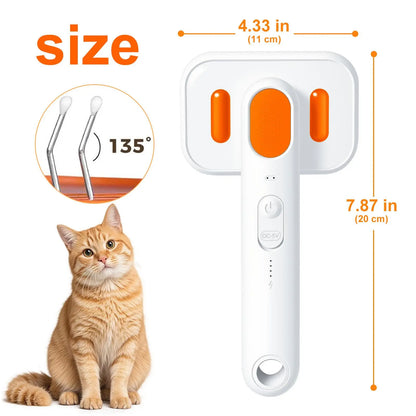 Cat Grooming Brush - Waterproof Steam Deshedding Tool with One-Button Hair Removal for Cats and Dogs, Ideal for Pet Fur Cleaning and Trimming