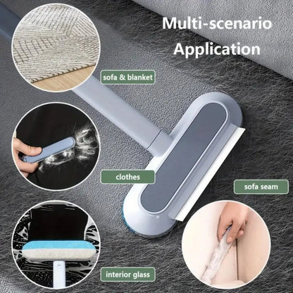 Pet Hair Remover Brush with Extended Handle – Reusable and Washable Lint Cleaner for Cat and Dog Hair on Furniture, Carpets, and Bedding