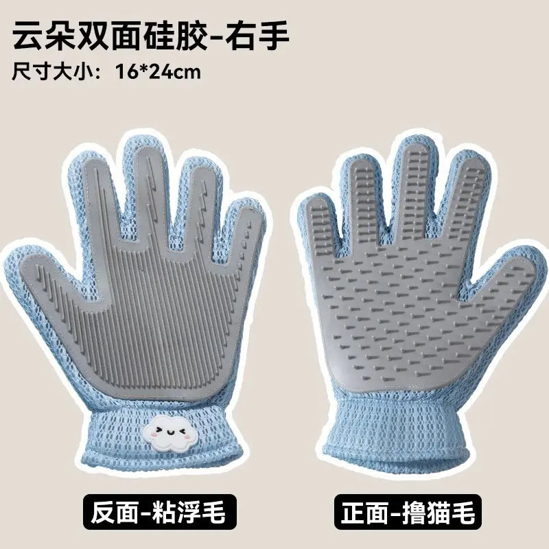 Professional Pet Grooming Glove for Cats and Dogs - Soft Silicone Brush for Daily Grooming, Deshedding, and Relaxing Massage to Enhance Pet Comfort and Maintain a Clean Home