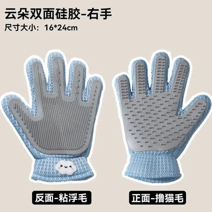 Professional Pet Grooming Glove for Cats and Dogs - Soft Silicone Brush for Daily Grooming, Deshedding, and Relaxing Massage to Enhance Pet Comfort and Maintain a Clean Home