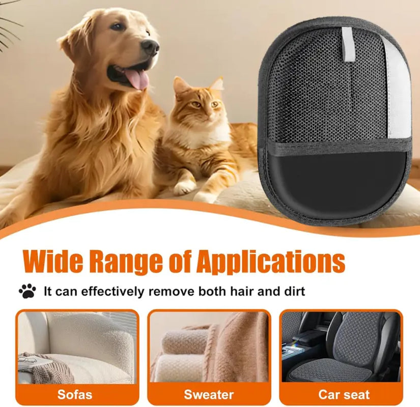 Electrostatic Pet Hair Removal Gloves - Dual-Sided Grooming Brush for Cats and Dogs
