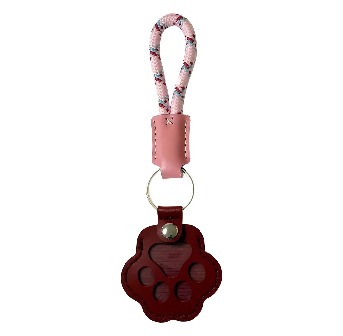 Pet Fur Memory Charm Leather Keychain - Paw-Shaped Keepsake for Dog and Cat Hair, Memorial Gift for Grieving Pet Owners