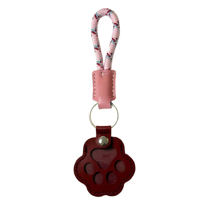 Pet Fur Memory Charm Leather Keychain - Paw-Shaped Keepsake for Dog and Cat Hair, Memorial Gift for Grieving Pet Owners
