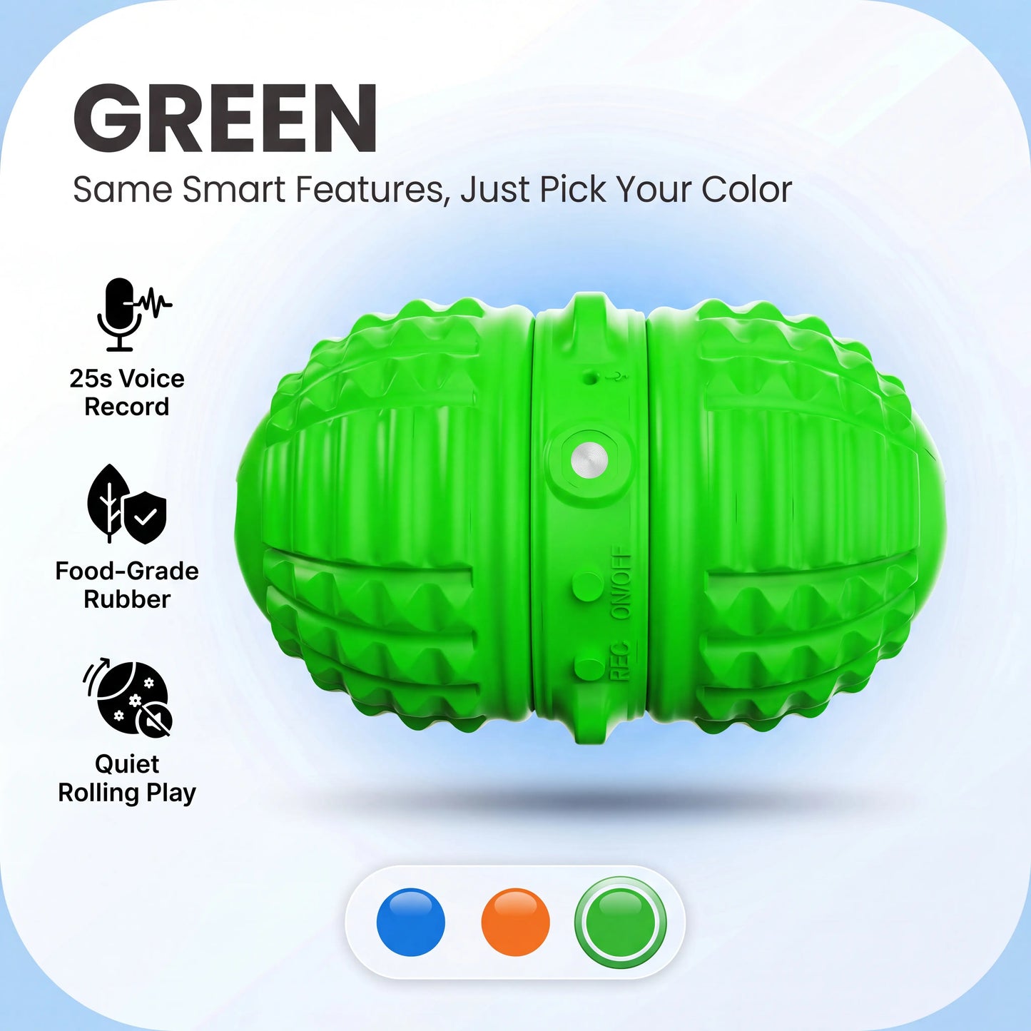 Interactive Automatic Rolling Dog Toy with Dual Motors, Voice Recording, and Motion Activation - Water Resistant and Rechargeable for Small to Medium Dogs, Ideal for Indoor Play and Boredom Relief