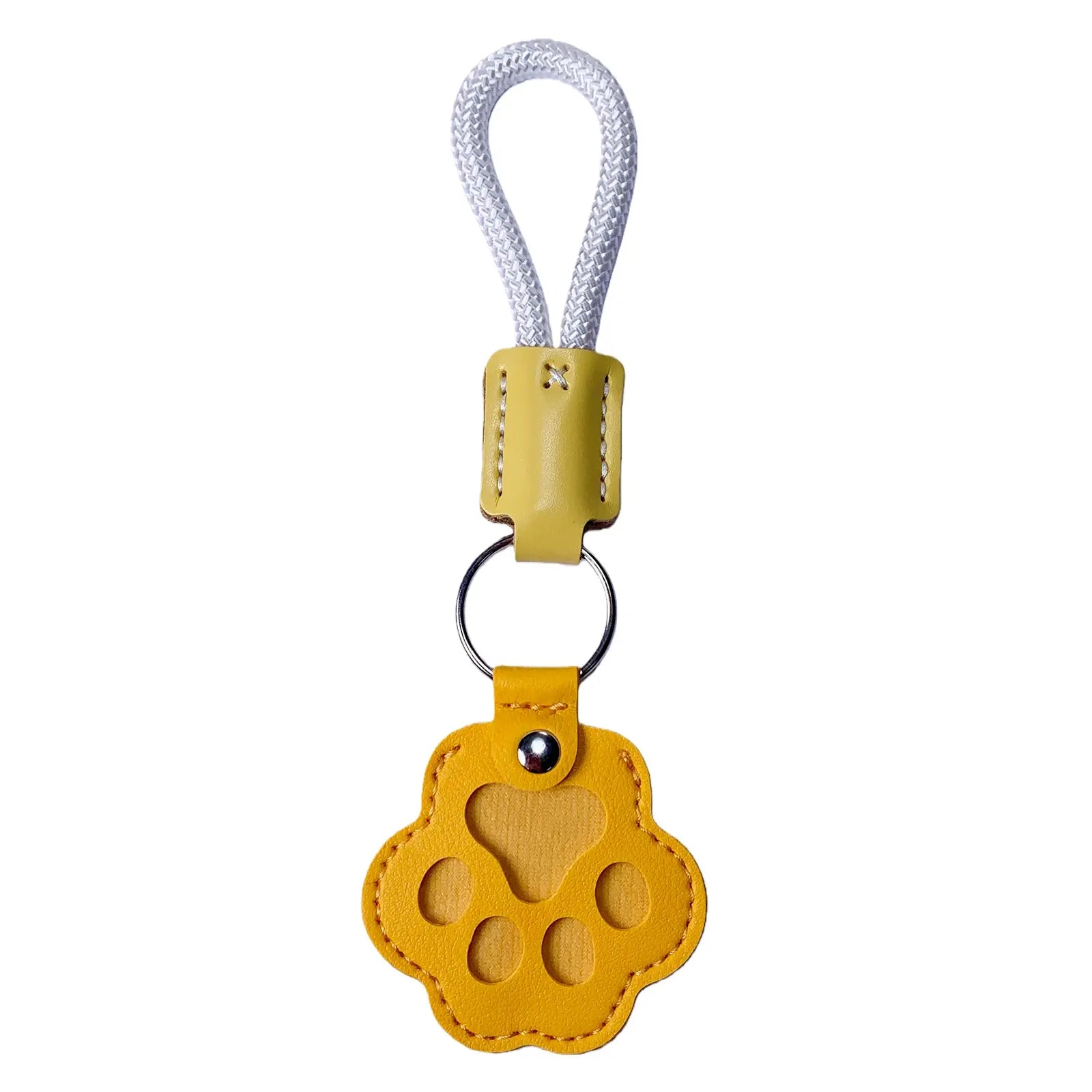 Pet Fur Memory Charm Leather Keychain - Paw-Shaped Keepsake for Dog and Cat Hair, Memorial Gift for Grieving Pet Owners