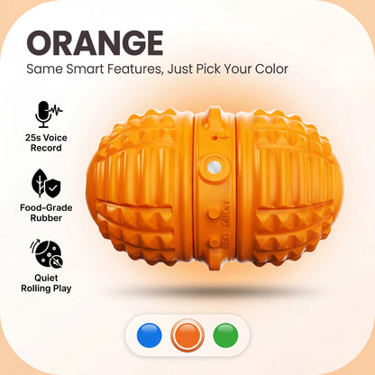 Interactive Automatic Rolling Dog Toy with Dual Motors, Voice Recording, and Motion Activation - Water Resistant and Rechargeable for Small to Medium Dogs, Ideal for Indoor Play and Boredom Relief